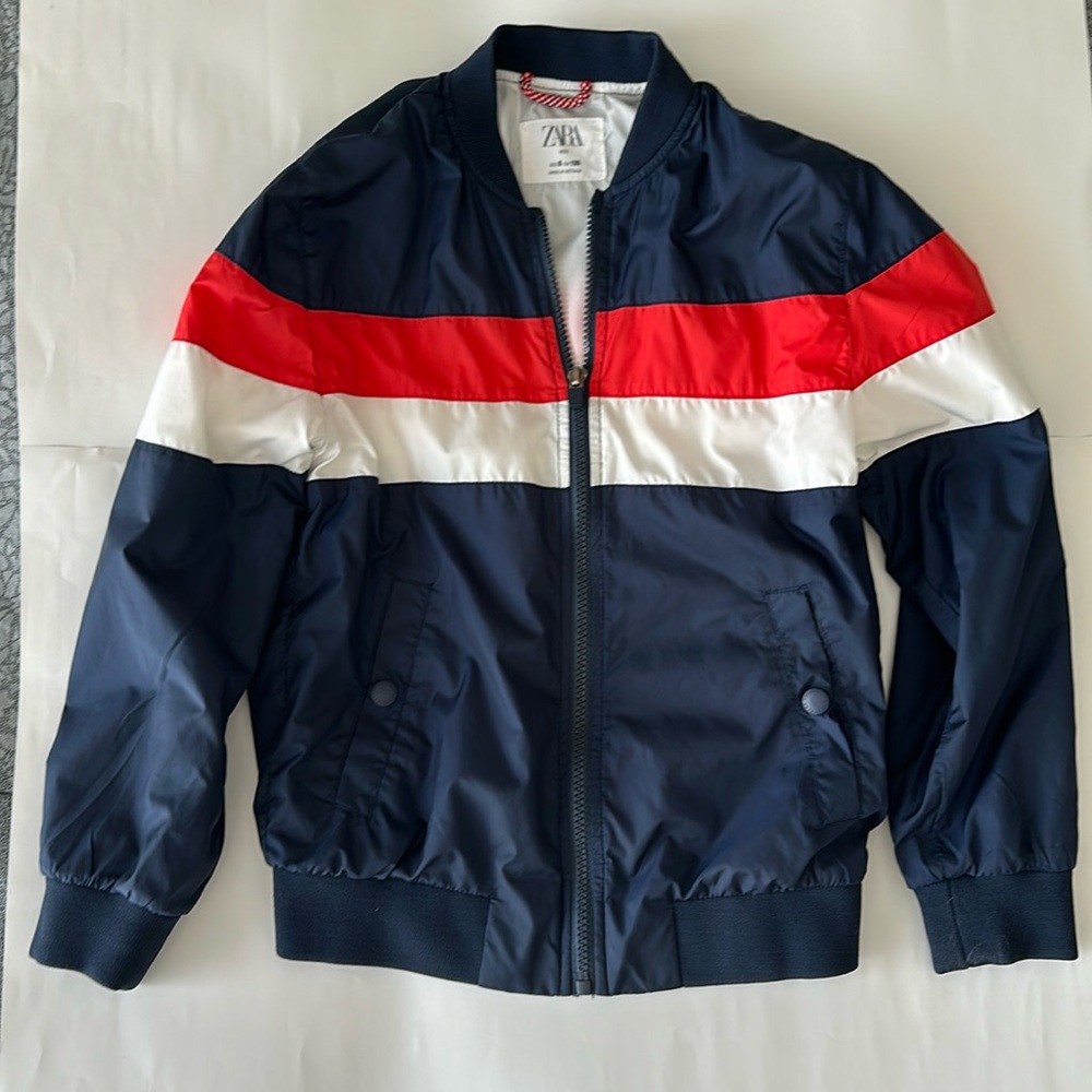 Zara Kids Windbreaker Jacket Size 8 Blue/Red/White